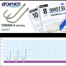 Крючки OWNER TENKARA-S with ring 50457, цвет коричневый, размер 10